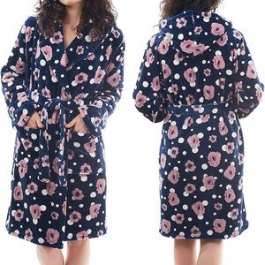 Triodream Luxury Plush Floral Robe